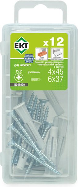 Изображение товара Дюбель универсальный ЕКТ 6х37 / B008009 (12шт)