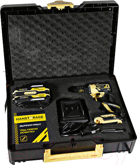 Изображение товара Аккумуляторная дрель-шуруповерт Hanskonner HCD2065BLC