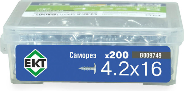Изображение товара Саморез ЕКТ С прессшайбой 4.2х16 острый / B009749 (200шт, цинк)