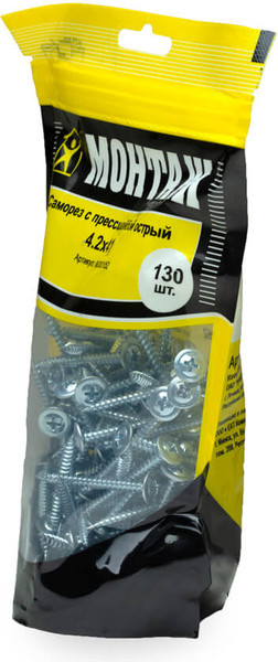 Изображение товара Саморез Монтаж С прессшайбой 4.2х41 острый / MD001052 (130шт, цинк)