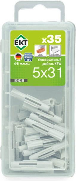 Изображение товара Дюбель универсальный ЕКТ KEW UDD 5x31 / B006258 (35шт, нейлон)