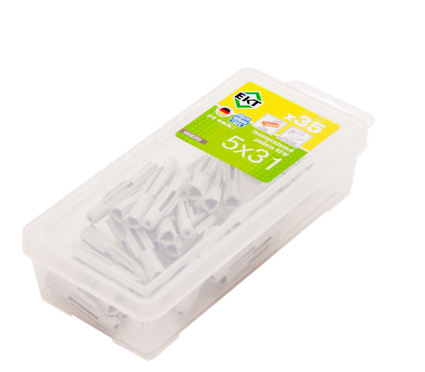Изображение товара Дюбель универсальный ЕКТ KEW UDD 5x31 / B006258 (35шт, нейлон)