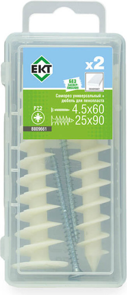 Изображение товара Дюбель универсальный ЕКТ 4.5x60 / B009661 (2шт)