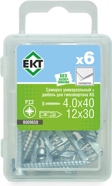 Изображение товара Дюбель для гипсокартона ЕКТ 4.0x40 / B009658 (6шт)