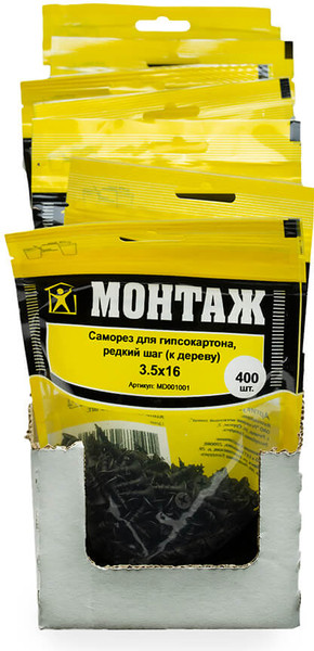 Изображение товара Саморез Монтаж 3.5x16 / MD001001 (400шт)