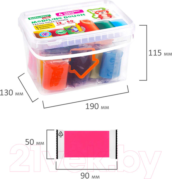 Изображение товара Набор для лепки Brauberg Kids / 106721 (12цв)