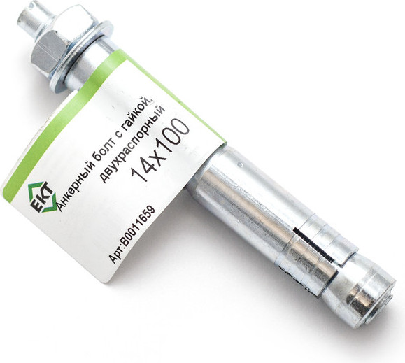 Изображение товара Анкерный болт ЕКТ 14x100 с гайкой двухраспорный / B0011659