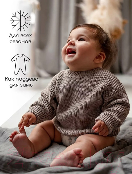 Изображение товара Джемпер для малышей Amarobaby Pure Love Buddy / AB-OD23-PLB26/12-98 (р.98, коричневый)