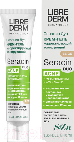 Изображение товара Тональный крем Librederm Серацин Дуо корректирующий тон бежевый (40мл)