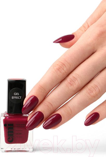 Изображение товара Лак для ногтей E.Mi Ультрастойкий Gel Effect Бургундское пари №173 (9мл)