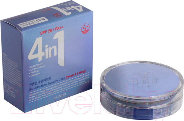 Изображение товара Пудра компактная Dr. Cellio Dr.G50 4 In 1 Sanddeuthan Twowaycake Whitening тон 23 (с запасным блоком)