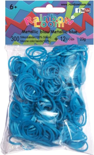 Изображение товара Набор для плетения Rainbow Loom Набор резинок / B0297 (металлик/голубой)