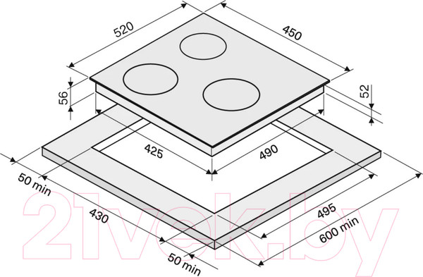Изображение товара Индукционная варочная панель Krona Magier 45 BL 3BTK / КА-00005760