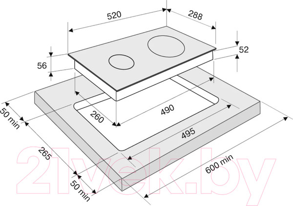 Изображение товара Индукционная варочная панель Krona Magier 30 BL 2BTK / КА-00005759