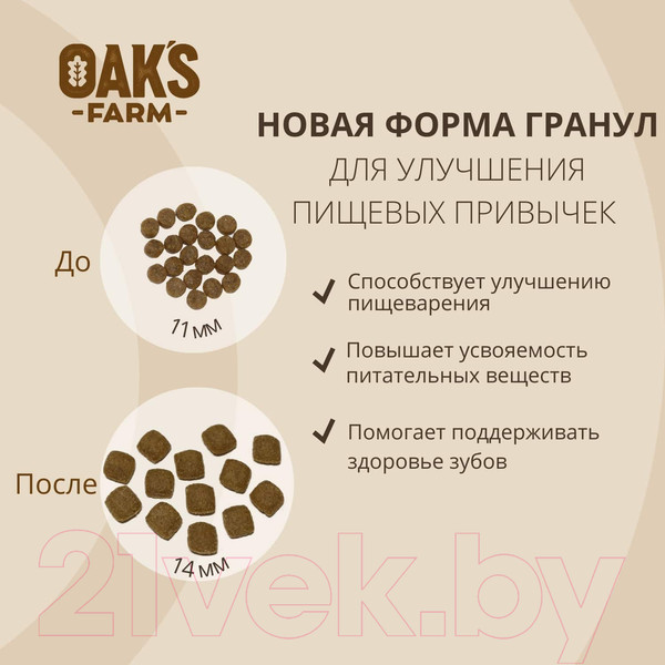 Изображение товара Сухой корм для собак Oak's Farm Беззерновой для взрослых собак всех пород. Белая рыба (2кг)