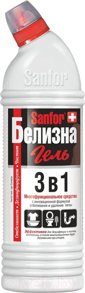 Изображение товара Универсальное чистящее средство Sanfor Белизна гель 3 в 1 (1.5л)