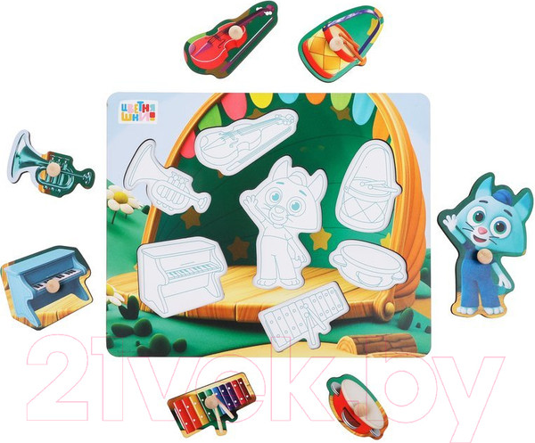 Изображение товара Сортер Mapacha Вкладыши. Цветняшки Музыкальное представление Котенка Мур 962458