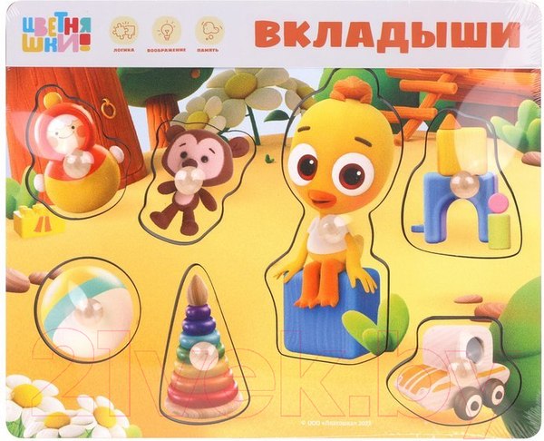 Изображение товара Сортер Mapacha Вкладыши. Цветняшки Летняя прогулка Цыпленка Пи / 962461