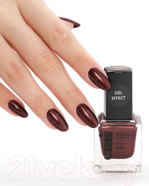 Изображение товара Лак для ногтей E.Mi Ультрастойкий Gel Effect Сандаловое дерево №158 (9мл)