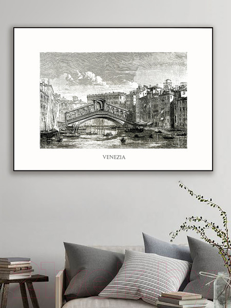 Изображение товара Картина Декарт Гравюра Венеция 8Л0834 (в раме)