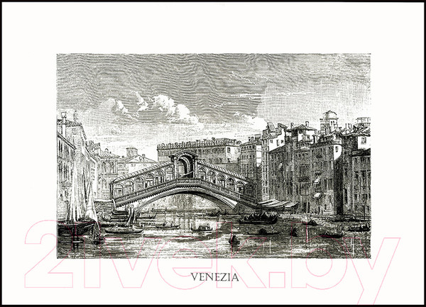 Изображение товара Картина Декарт Гравюра Венеция 8Л0834 (в раме)