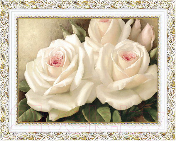 Изображение товара Картина Декарт Белые розы 8Л2372 (в раме)