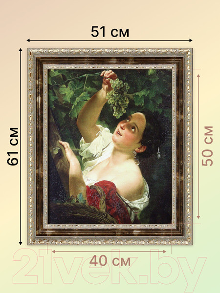 Изображение товара Картина Декарт Итальянский полдень Брюллов 8Л3816 (в раме)