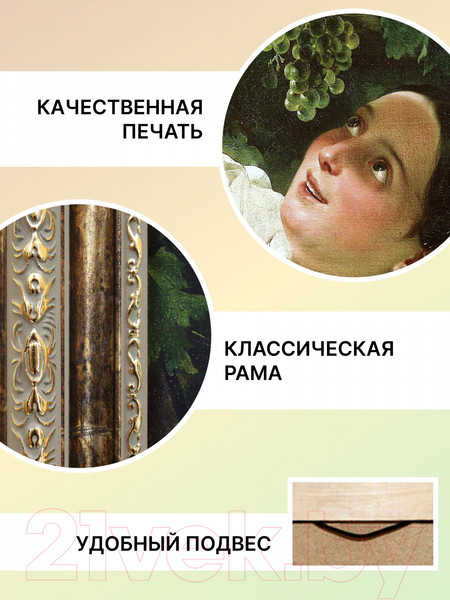 Изображение товара Картина Декарт Итальянский полдень Брюллов 8Л3816 (в раме)