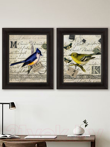 Изображение товара Картина Декарт Зеленая птичка 8Л1653 (в раме)