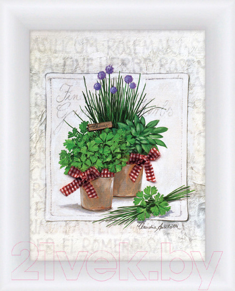 Изображение товара Картина Декарт Горшочки с зеленью 8Л0733 (в раме)