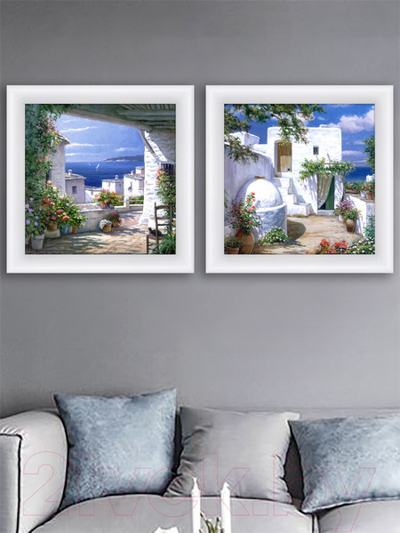 Изображение товара Картина Декарт Прибрежный городок 8Л1541 (в раме)