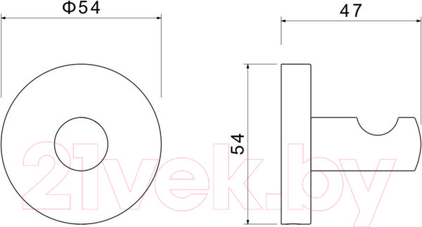 Изображение товара Крючок для ванной Aquatek Оберон AQ4201MB (черный матовый)
