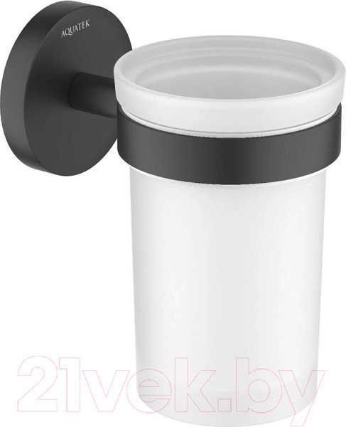 Изображение товара Стакан для зубной щетки и пасты Aquatek Европа AQ4104MB (черный матовый)