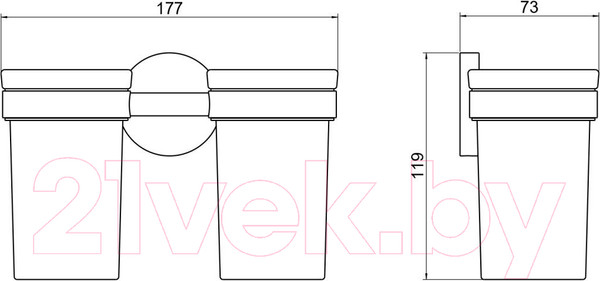 Изображение товара Набор стаканов для зубной щетки и пасты Aquatek Европа AQ4117CR