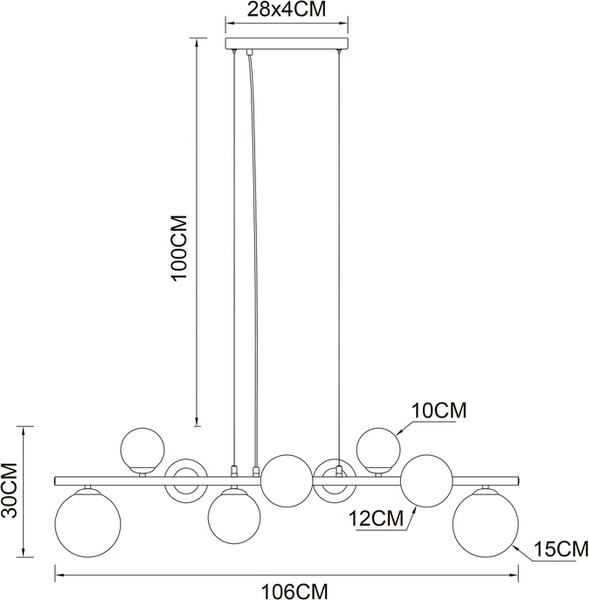 Изображение товара Потолочный светильник Arte Lamp Gemini A2243SP-9PB