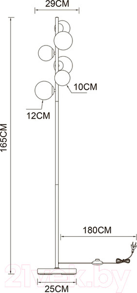 Изображение товара Торшер Arte Lamp Gemini A2243PN-6PB