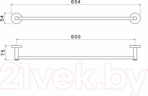 Изображение товара Держатель для полотенца Aquatek Европа AQ4114MB (черный матовый)