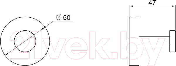 Изображение товара Крючок для ванной Aquatek Бетта AQ4601MB (черный матовый)