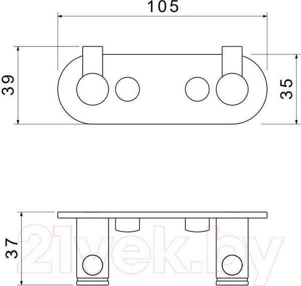 Изображение товара Крючок для ванной Aquatek Европа AQ4102BGM (черный хром)