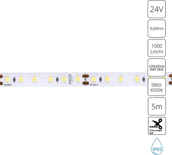 Изображение товара Светодиодная лента Arte Lamp Aqua Tape A2412008-06-6K