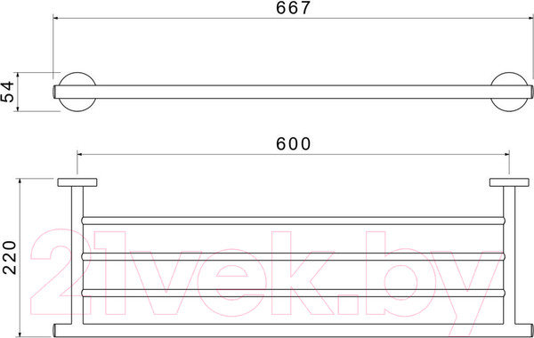 Изображение товара Полка для полотенца Aquatek Оберон AQ4222MB (черный матовый)