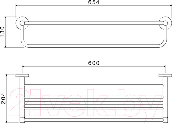 Изображение товара Полка для полотенца Aquatek Европа AQ4115BG (золото)