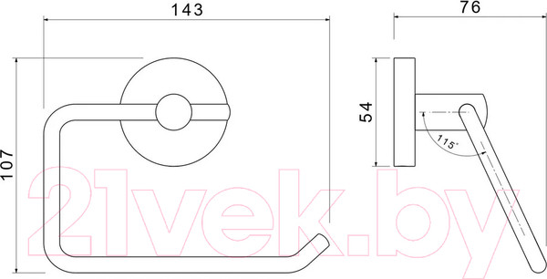 Изображение товара Держатель для туалетной бумаги Aquatek Оберон AQ4218CR