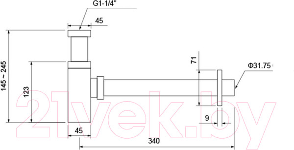 Изображение товара Сифон Aquatek AQ6013MB (черный матовый)
