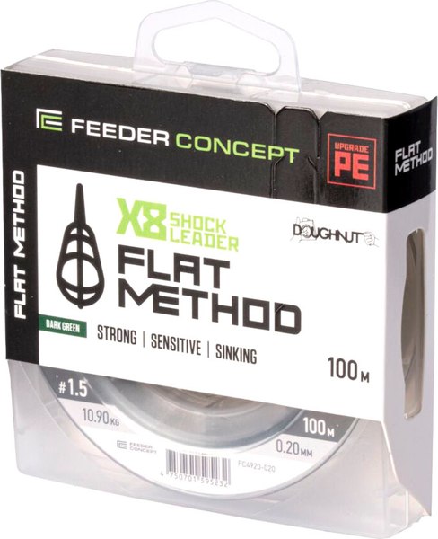 Изображение товара Леска плетеная Feeder Concept Flat Method х8 Shock Leader Dark Green 100/020 / FC4920-020