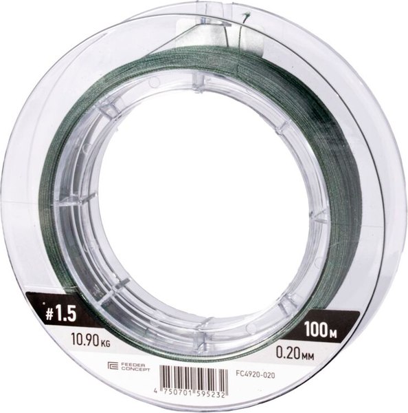 Изображение товара Леска плетеная Feeder Concept Flat Method х8 Shock Leader Dark Green 100/020 / FC4920-020