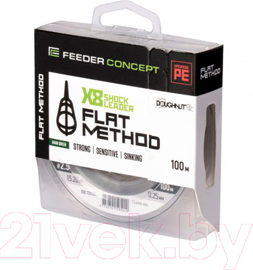 Изображение товара Леска плетеная Feeder Concept Flat Method х8 Shock Leader Dark Green 100/025 / FC4920-025