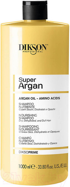 Изображение товара Шампунь для волос Dikson Nourishing Питательный для сухих волос с маслом арганы макадамии (1л)