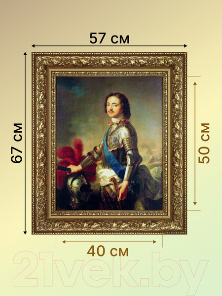 Изображение товара Картина Декарт Портрет Петра Первого 8Л3777 (в раме)