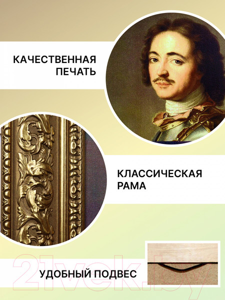 Изображение товара Картина Декарт Портрет Петра Первого 8Л3777 (в раме)